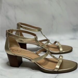 Jack Rogers Julia Block Heel Sandal – Platinum – Size 10